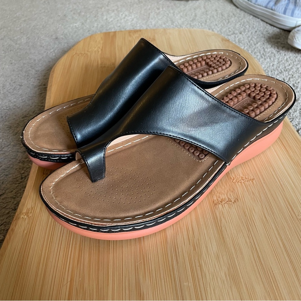 Aomigoct Sandals Wedge Shoes: Comfortable Orthopedic Sandals Women 8.5 New
